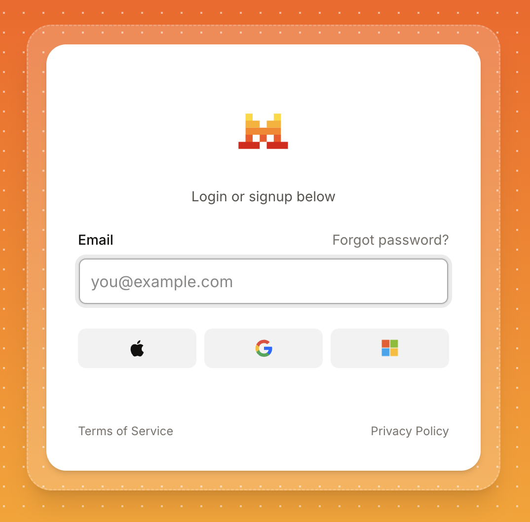 Mistral Console login or signup page with email and social sign-in options